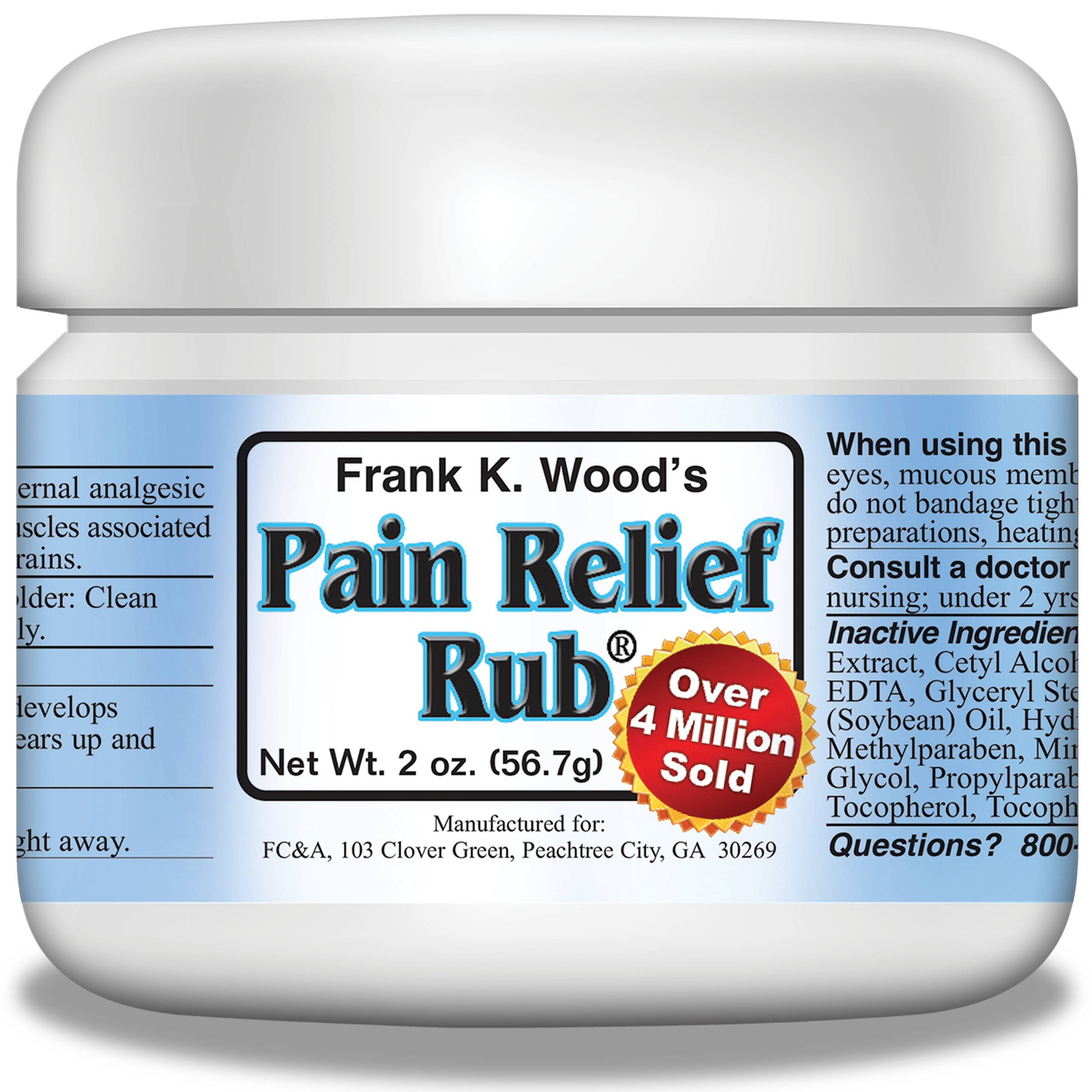 Frank K. Wood's Pain Relief Rub jar. 