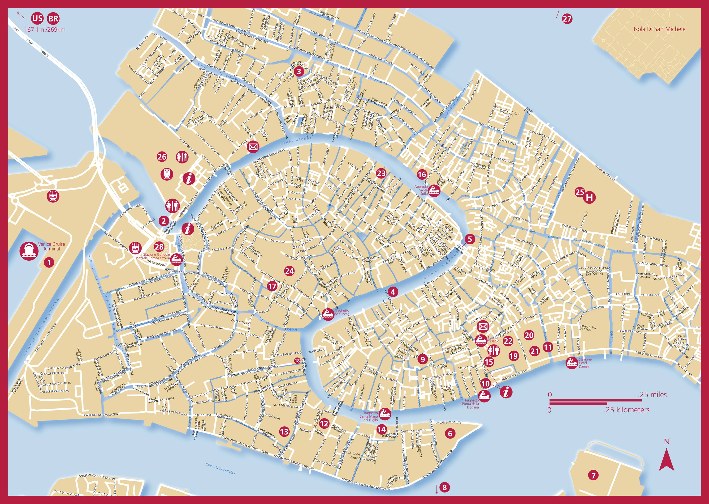 Business :: Travel :: Samples :: Viking Venice Port Map | Maps.com.com