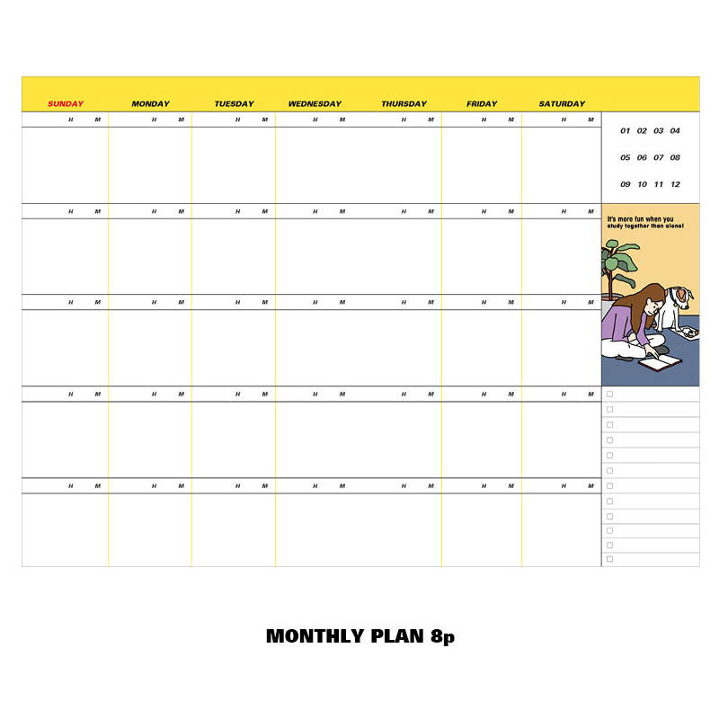 Monthly plan - Ardium Color point 128 days dateless study planner