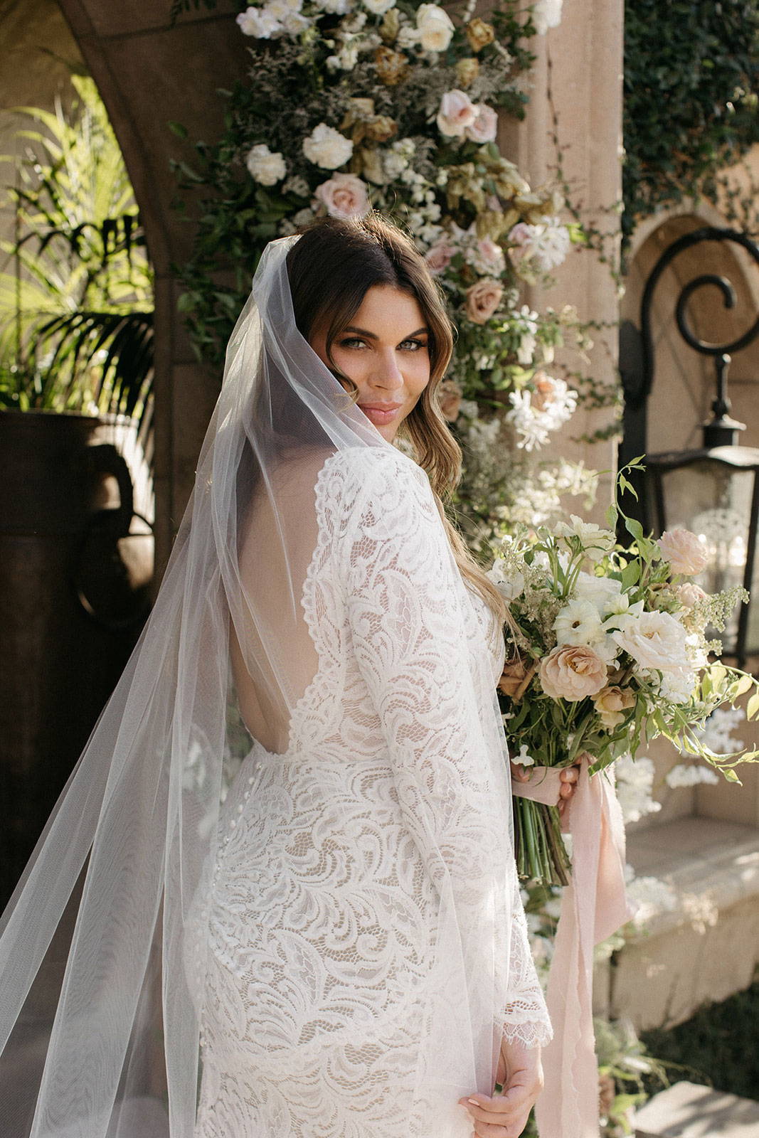 Bride in Orla gown and veil