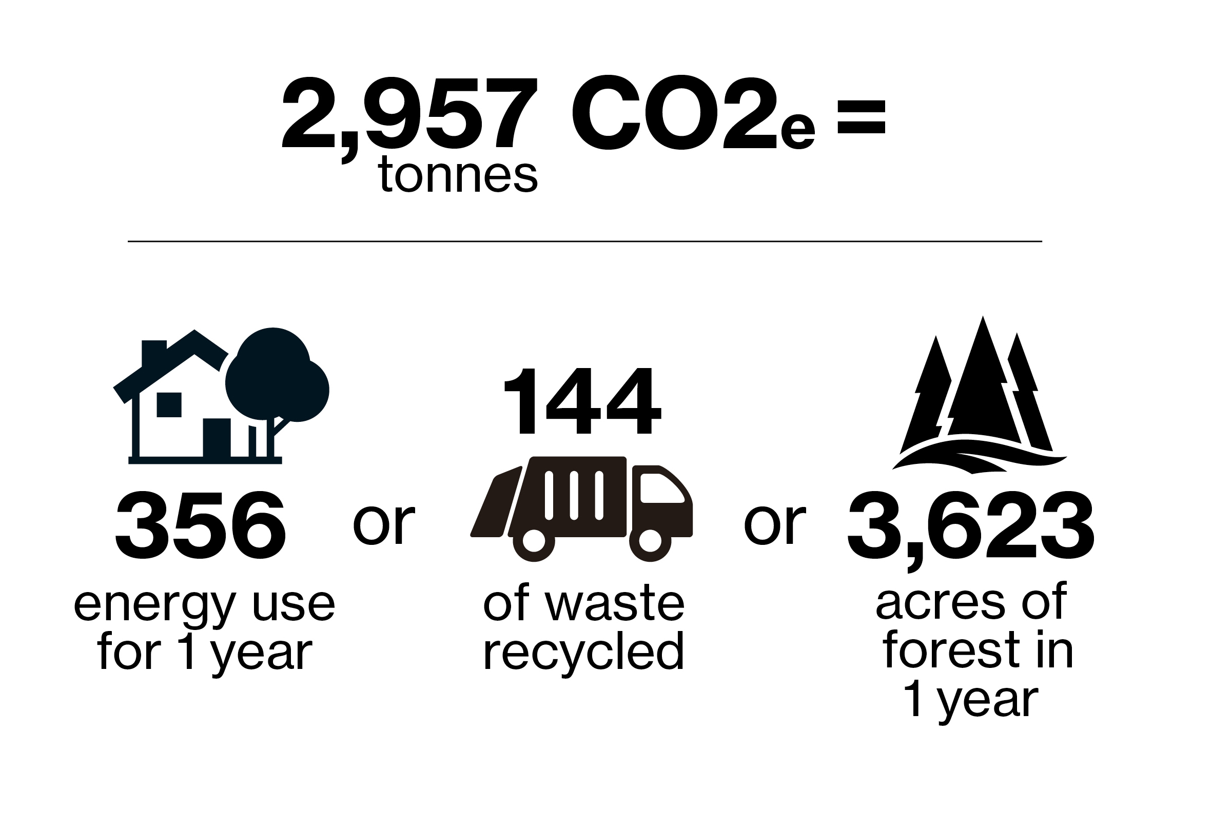 Chart showing what we are doing to offset our carbon footprint