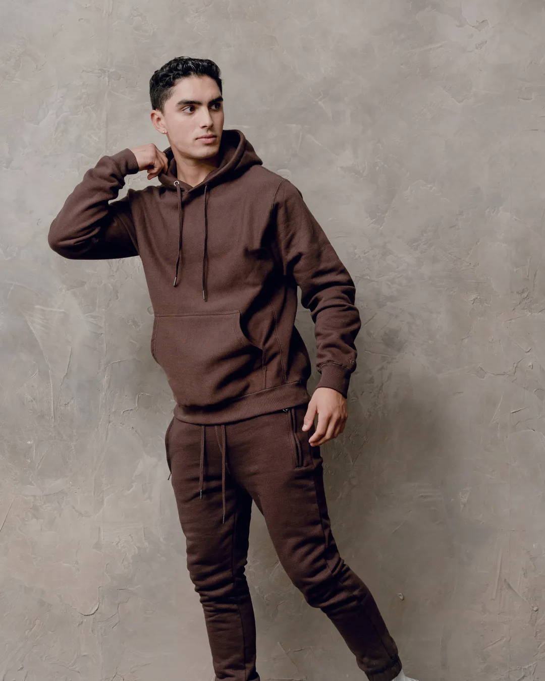 male model in brown maison article apparel