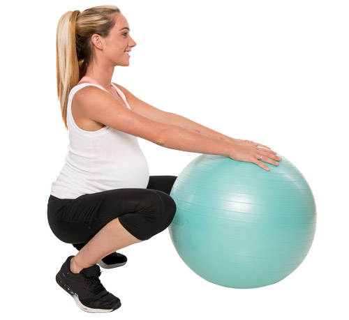 simple squat pregnancy ball exercise