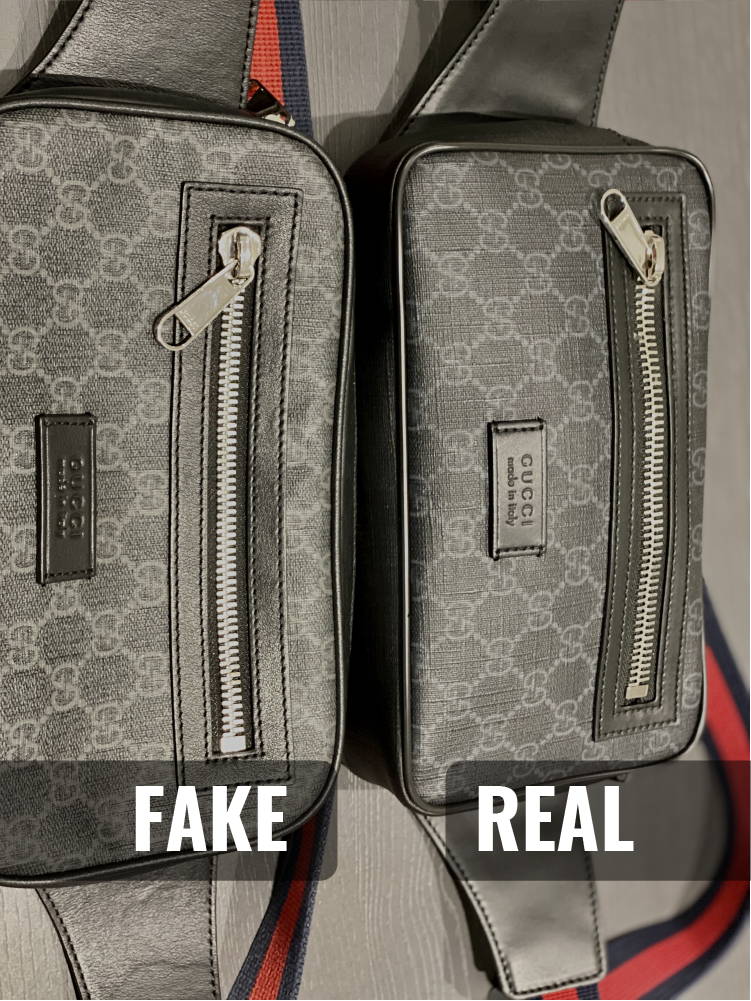 gucci waist bag fake vs real