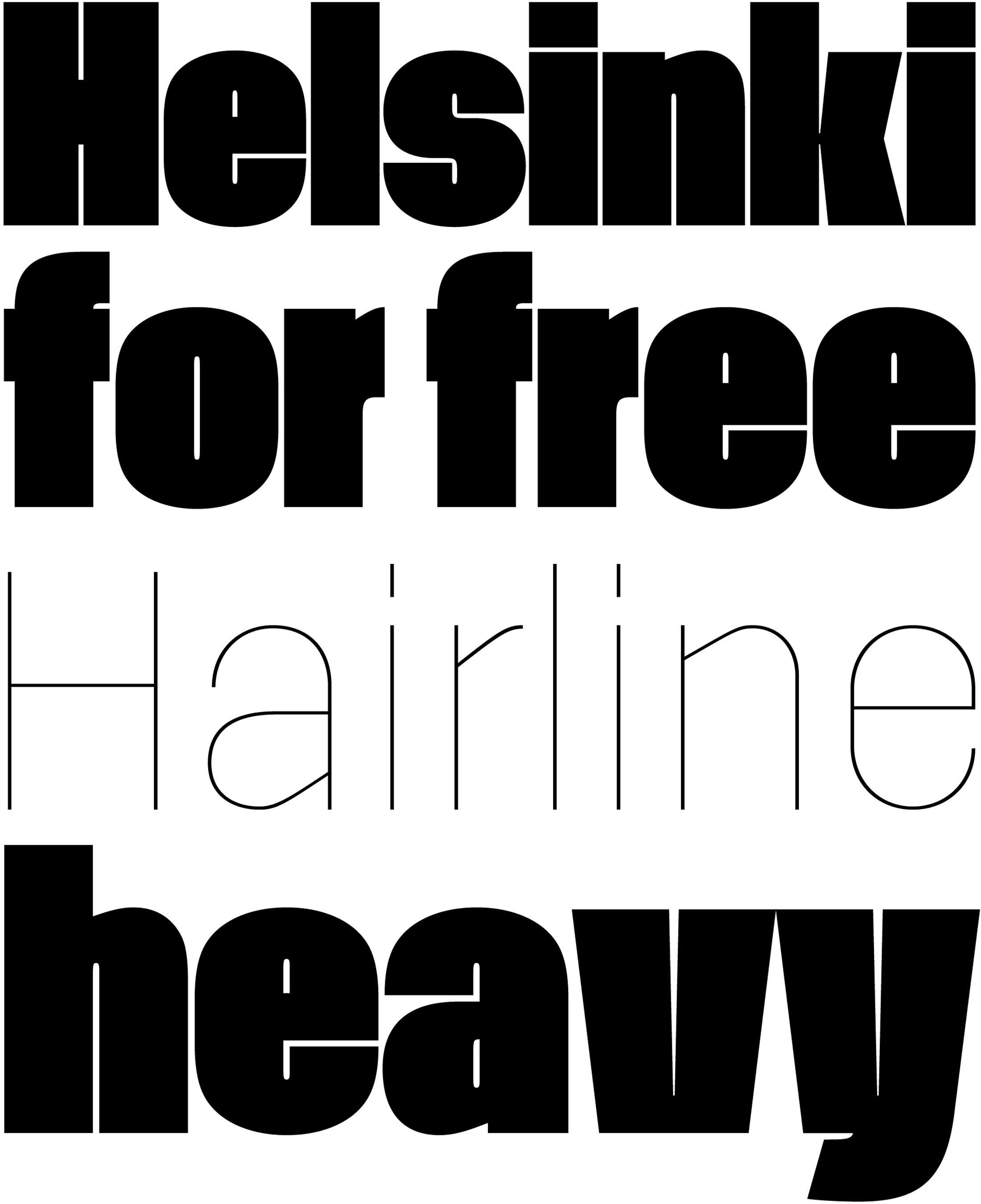 Una fuente sans serif de estilo europeo retro disponible en grueso y fino.  Fuentes retro y vintage gratuitas: Helsinki