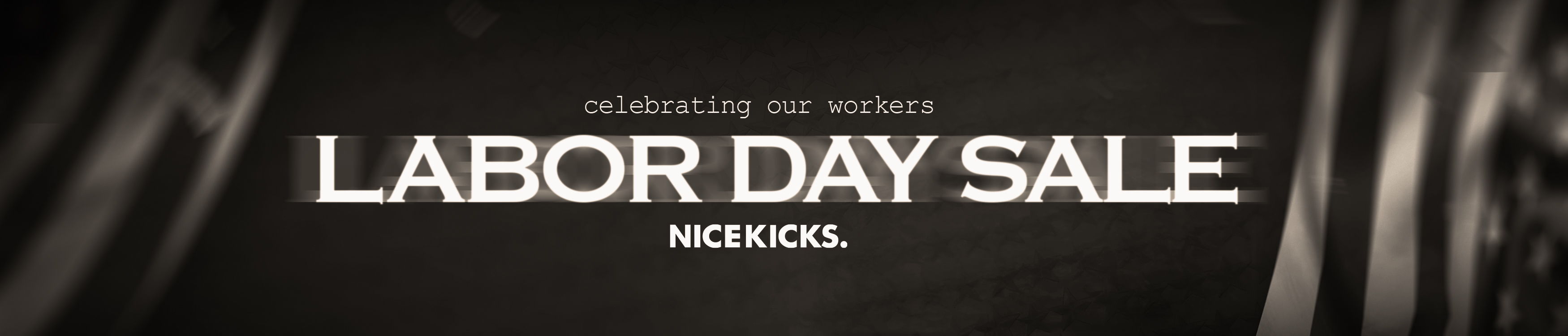Labor Day Sale advertisement with a dark background.