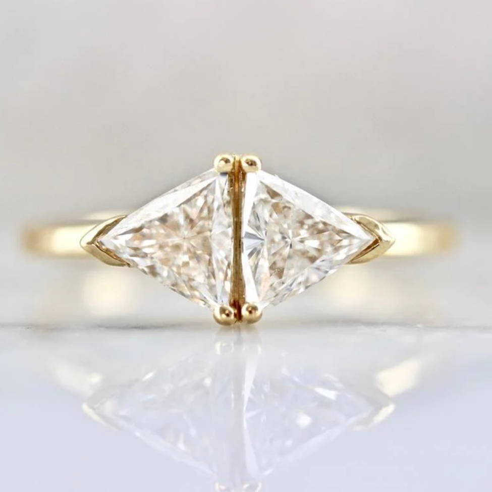 Trillion Diamond East-West Ring 