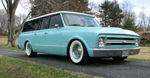 Light blue 1967 Chevrolet Suburban front view thumbnail