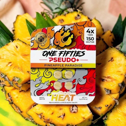 Packaging of Pseudo+ Pineapple Paradise on a pineapple background.