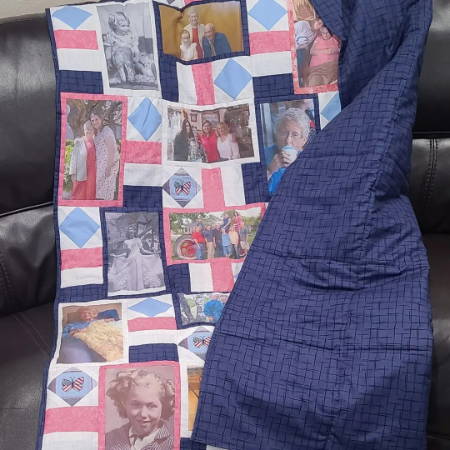 Photo Quilt on Couch