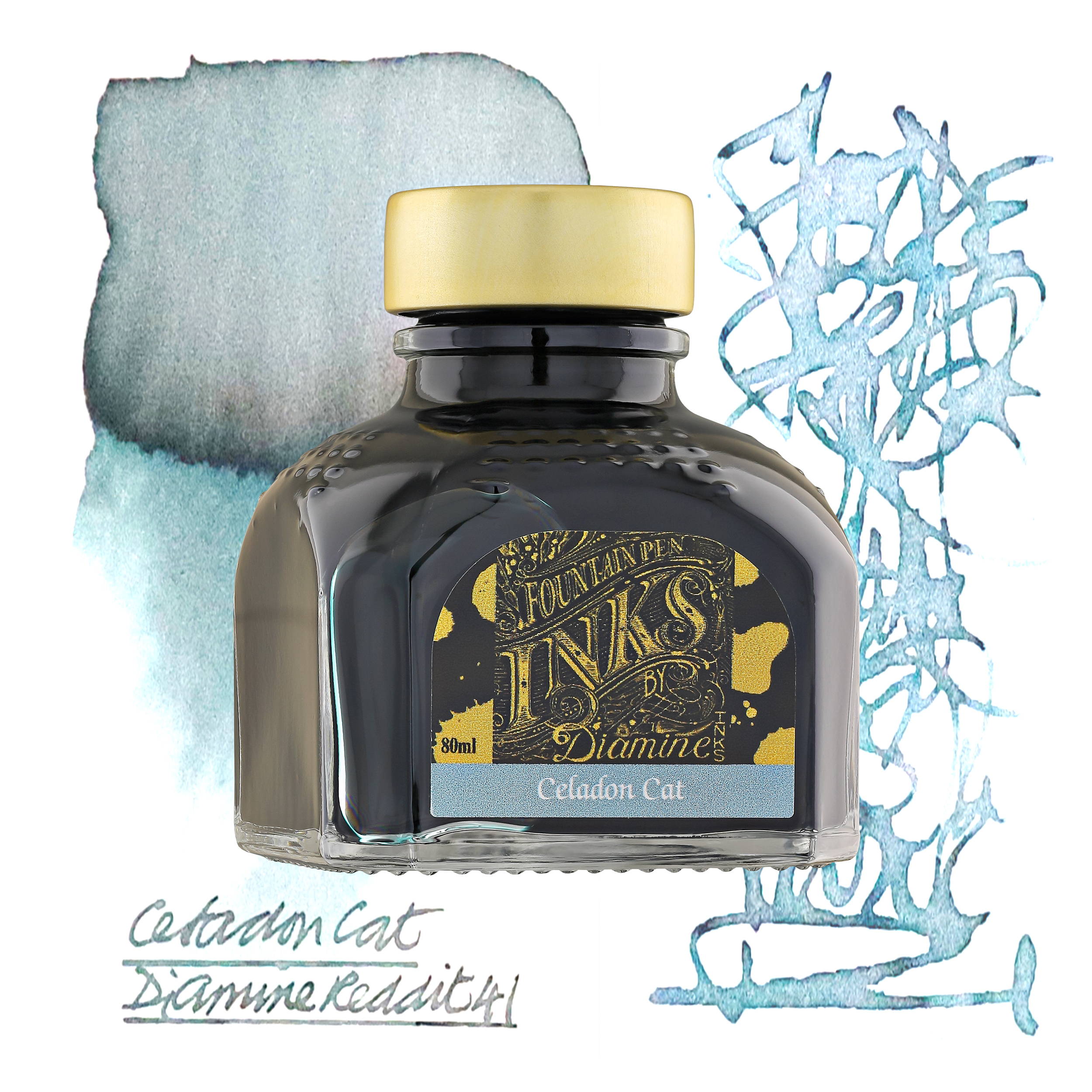 Diamine Celadon Cat 80ml bottled ink