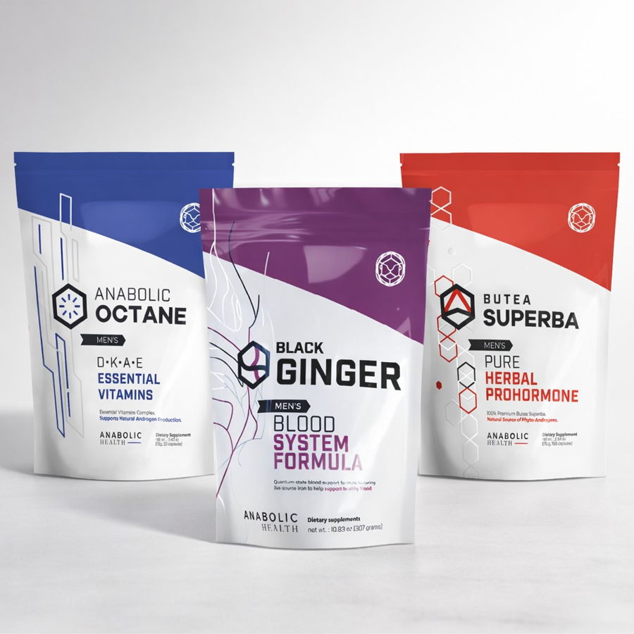 Male Vitality Starter Pack — Anabolic Octane + Black Ginger + Butea Superba