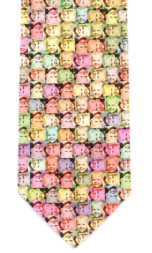 Custom photo tie with small colorful pictures