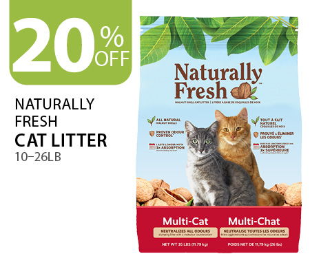 20% off Naturally Fresh Cat Litter 10–26lb