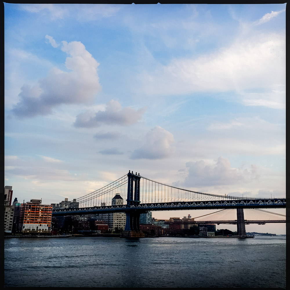 new york sunset and bridge
