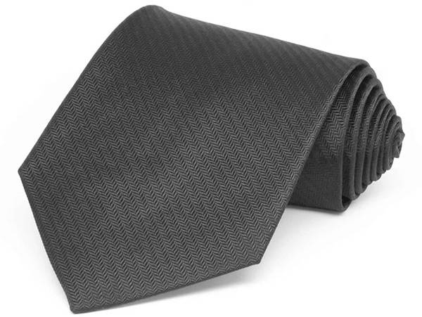 Dark gray herringbone tie