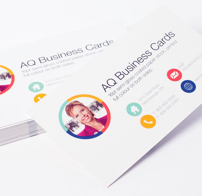 16pt classic business cards with a semi gloss finish