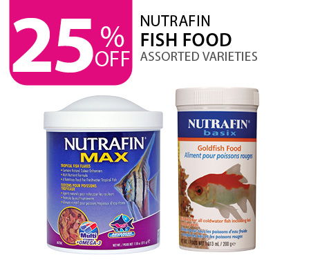 25% off Nutrafin Fish Food