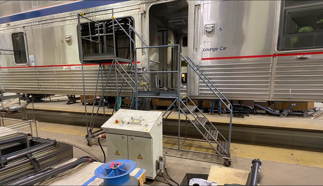 Custom multi-level mobile subway maintenance platform for inspection and repair of rail transit systems and subway cars