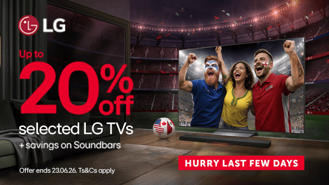 20% off selected LG TVs HURRY