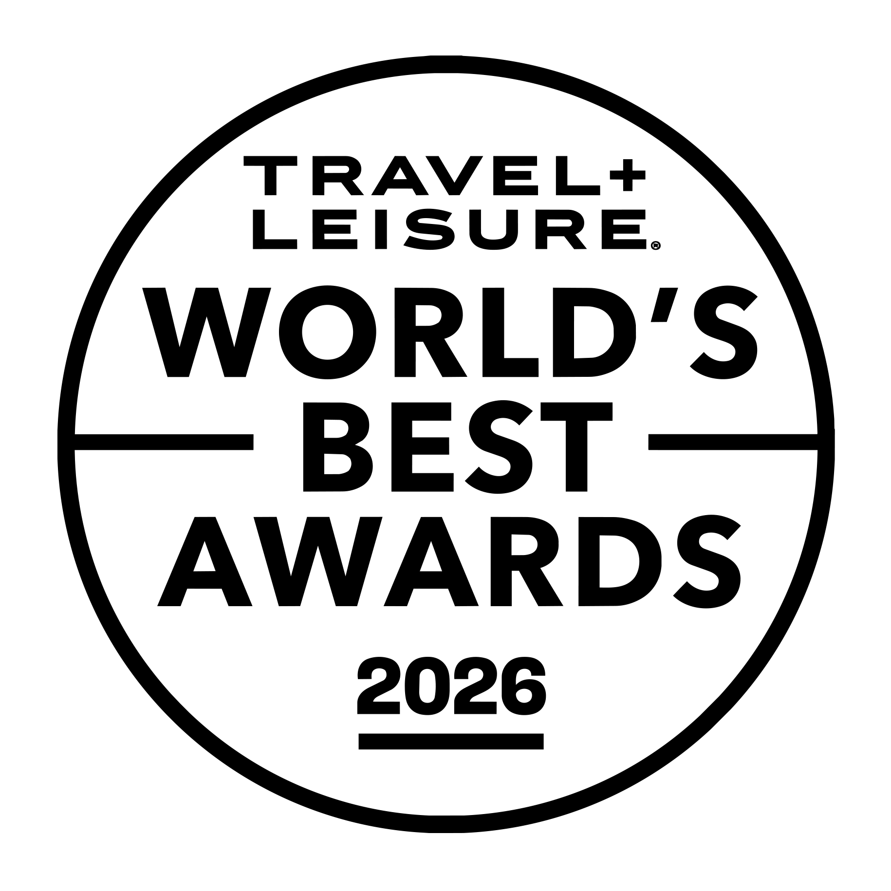 Travel + Leisure World's Best Awards 2026 logo.