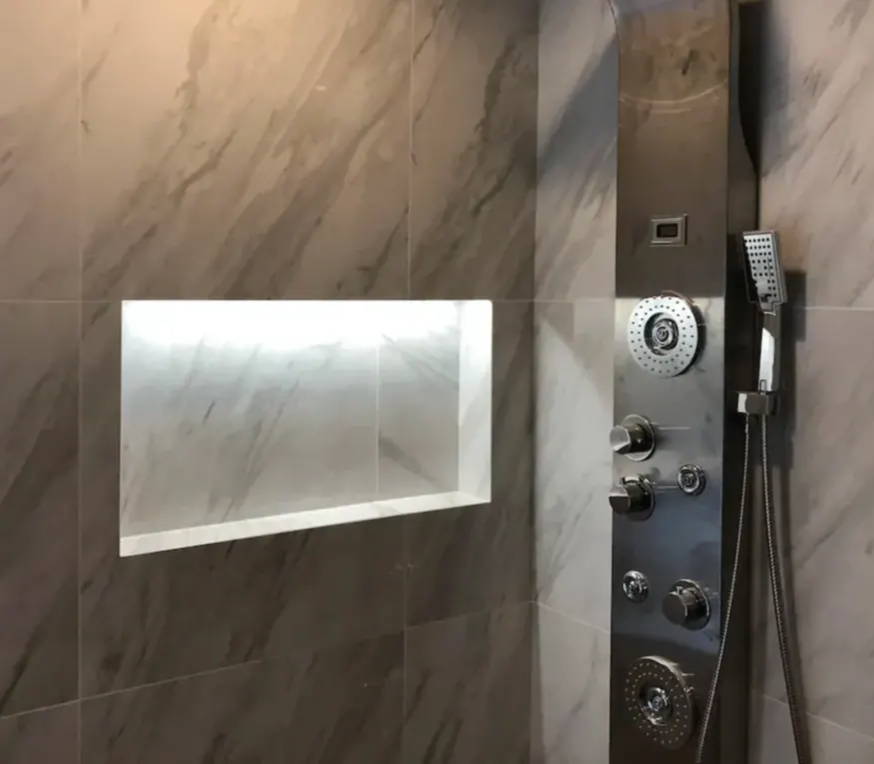 waterproof IP65 shower niche lighting in bathroom