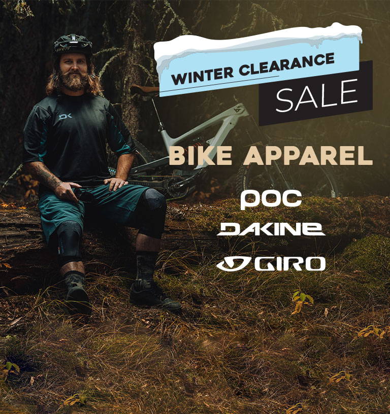 winter clearance sale: bike apparel from poc, dakine, giro, and more.