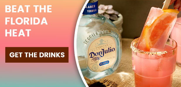 Promotional image for drinks to beat the Florida heat.