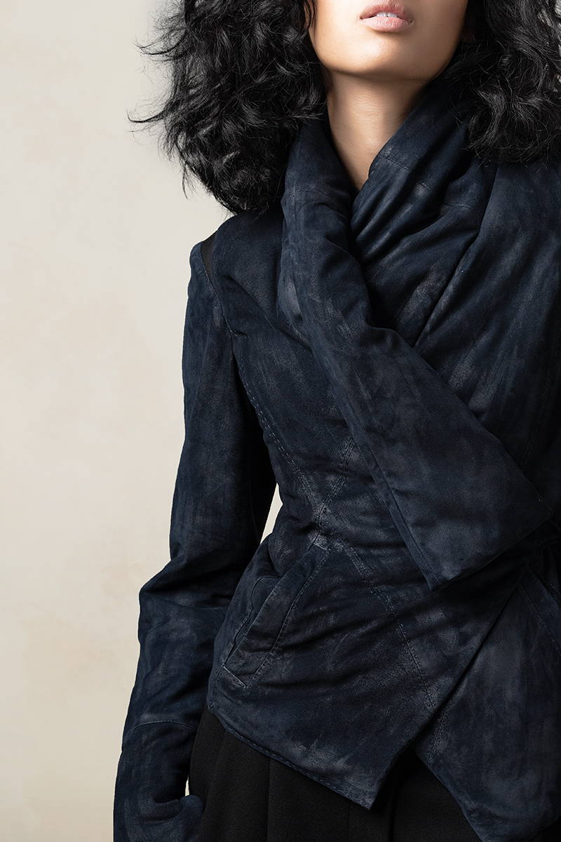 High Collar Cross Over Jacket