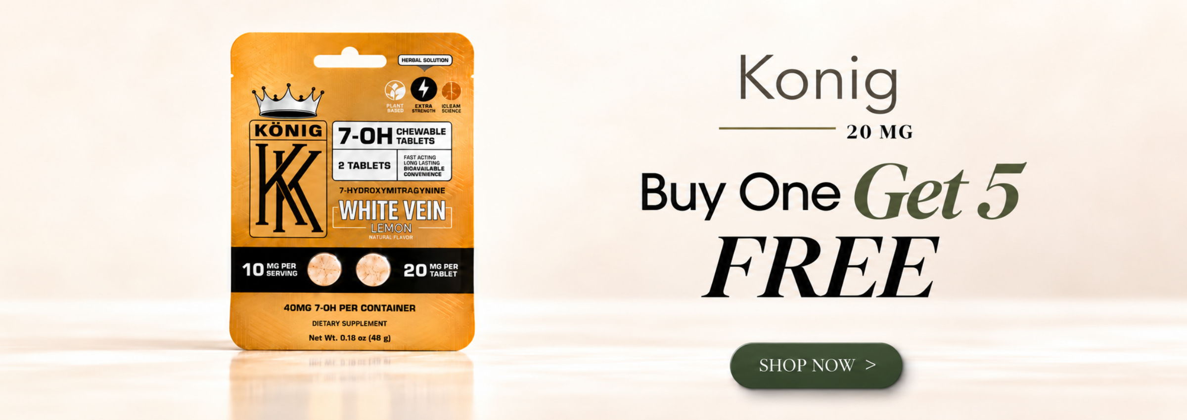 Konig product promotion: Buy One Get 5 FREE offer.