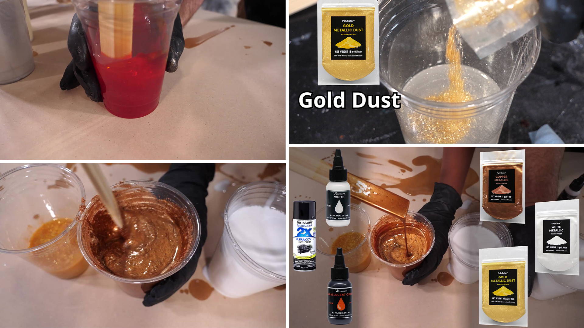 Step 2: Mix epoxy (3oz/sqft) with Stone Coat Countertops or Art Coat. Ensure thorough mixing, then distribute into cups for individual color blending.