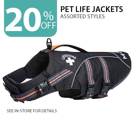 20% off Pet Life Jackets
