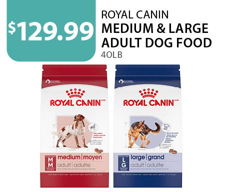 $129.99 Royal Canin Medium & Large Adult Dog Food 40lb