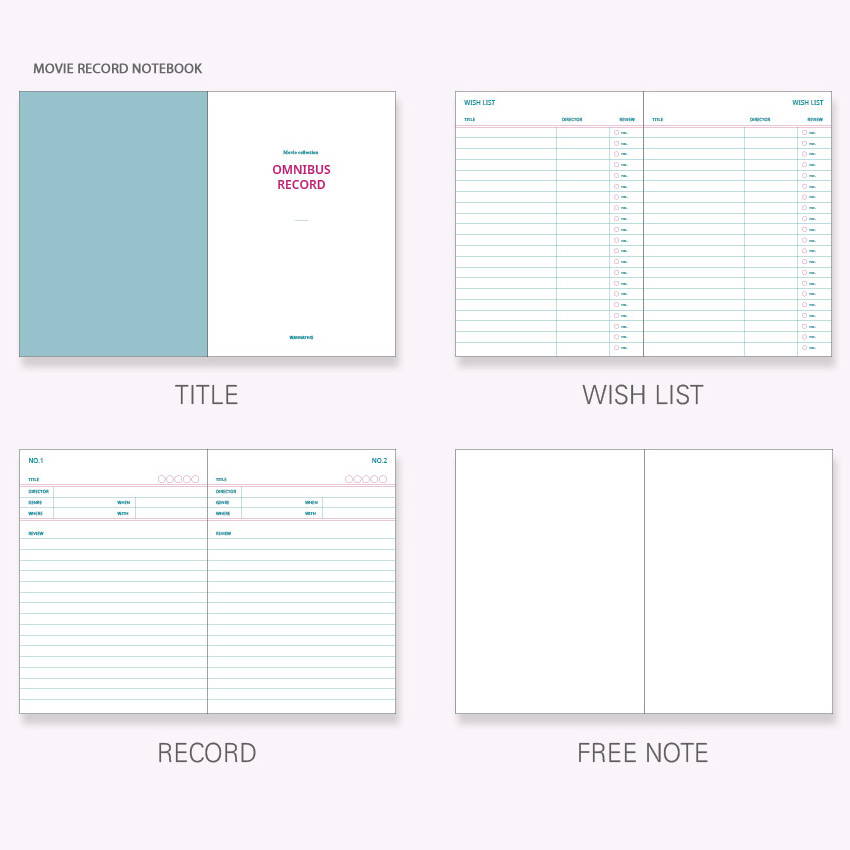 Movie record notebook - Wanna This Omnibus dateless weekly diary planner