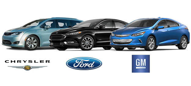 Ford, GM and Chrysler vehicles