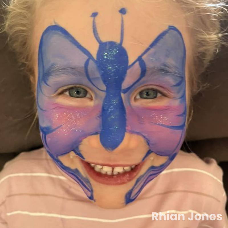 blue butterfly mask face paint easy