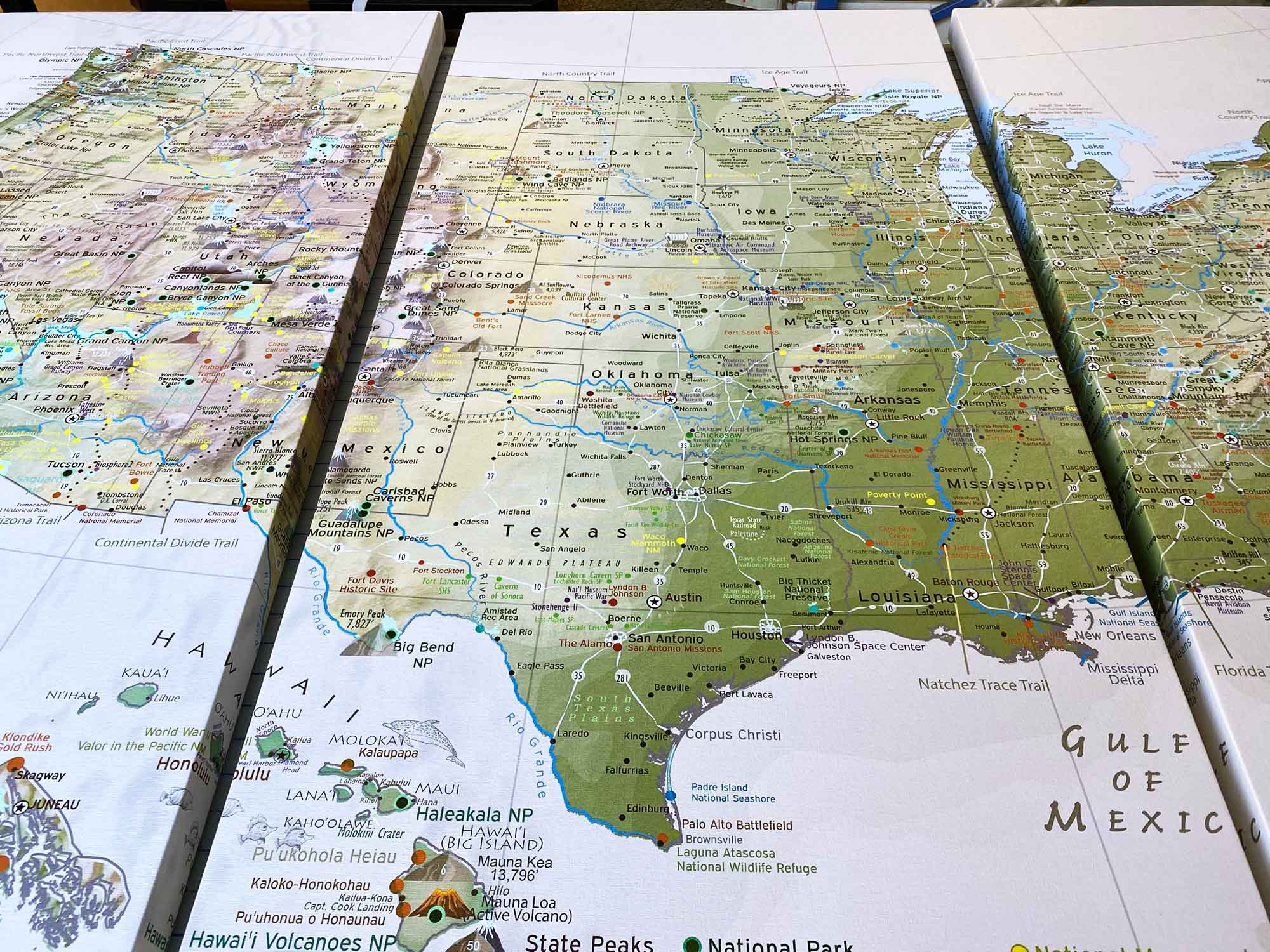 USA canvas wrap maps