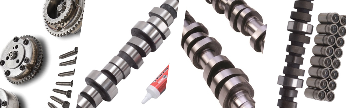 Photo collage of various camshafts for off-road vehicles.