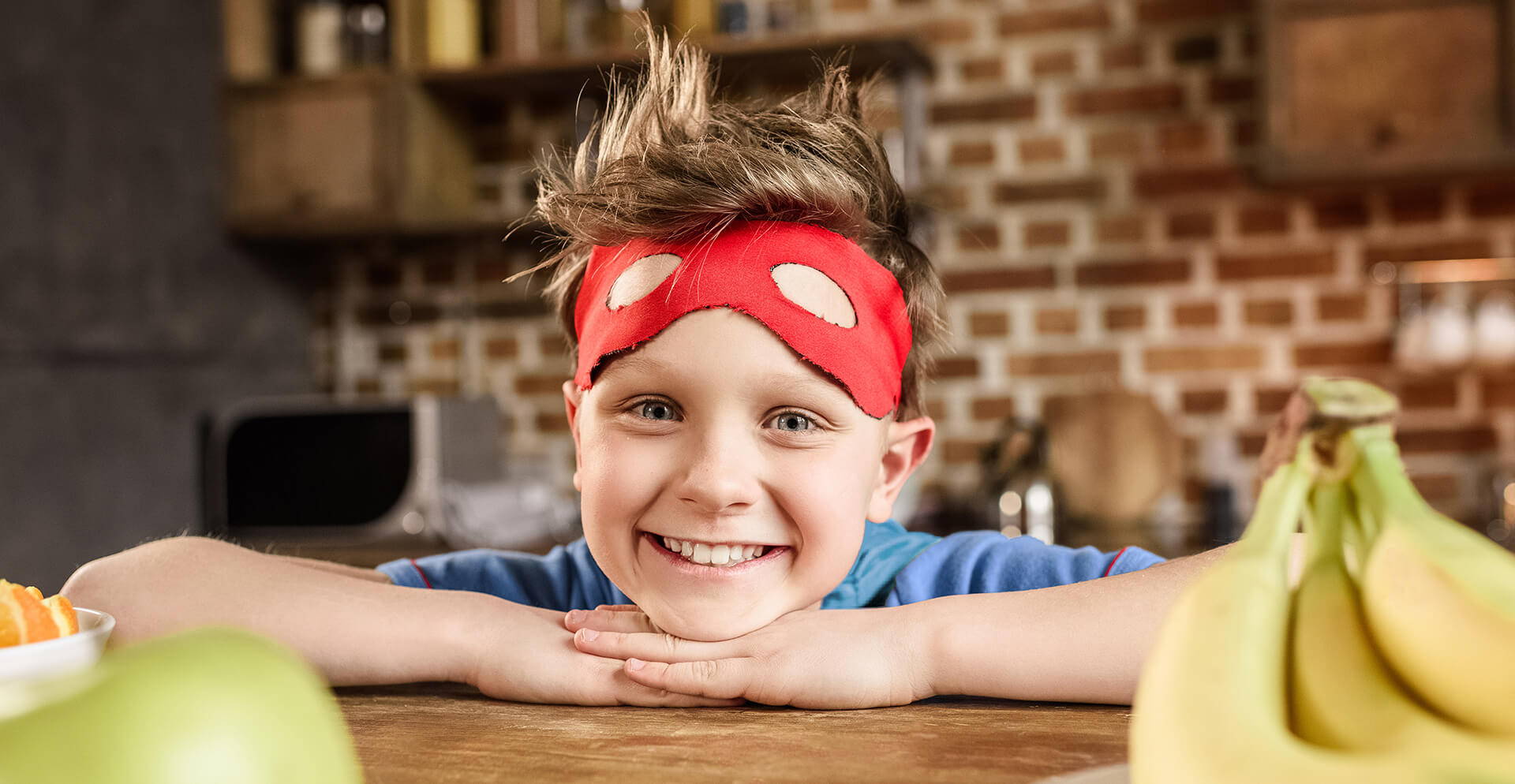 Image Of Kid With Super Hero Mask On