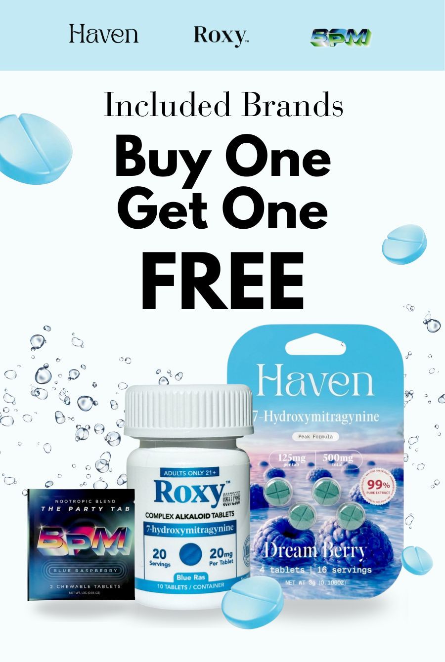 Promotional image for Haven and Roxy brands: Buy One Get One Free.