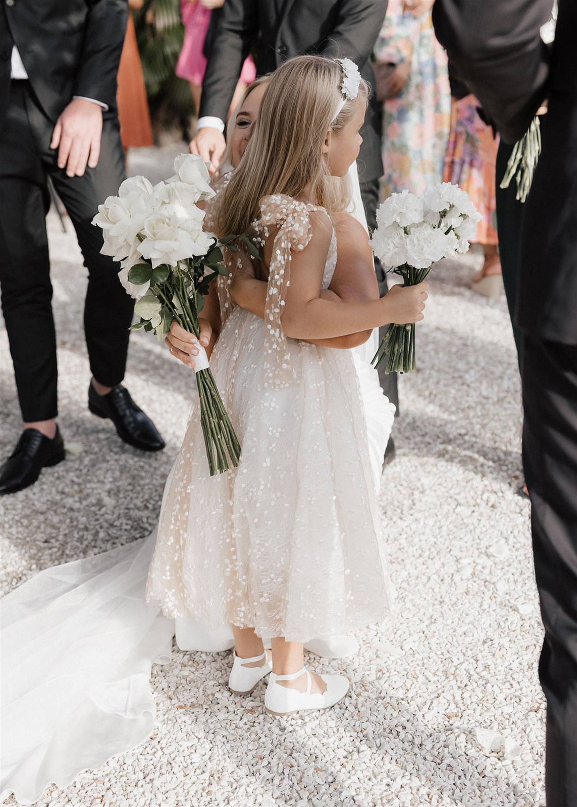 Flower girl and bride