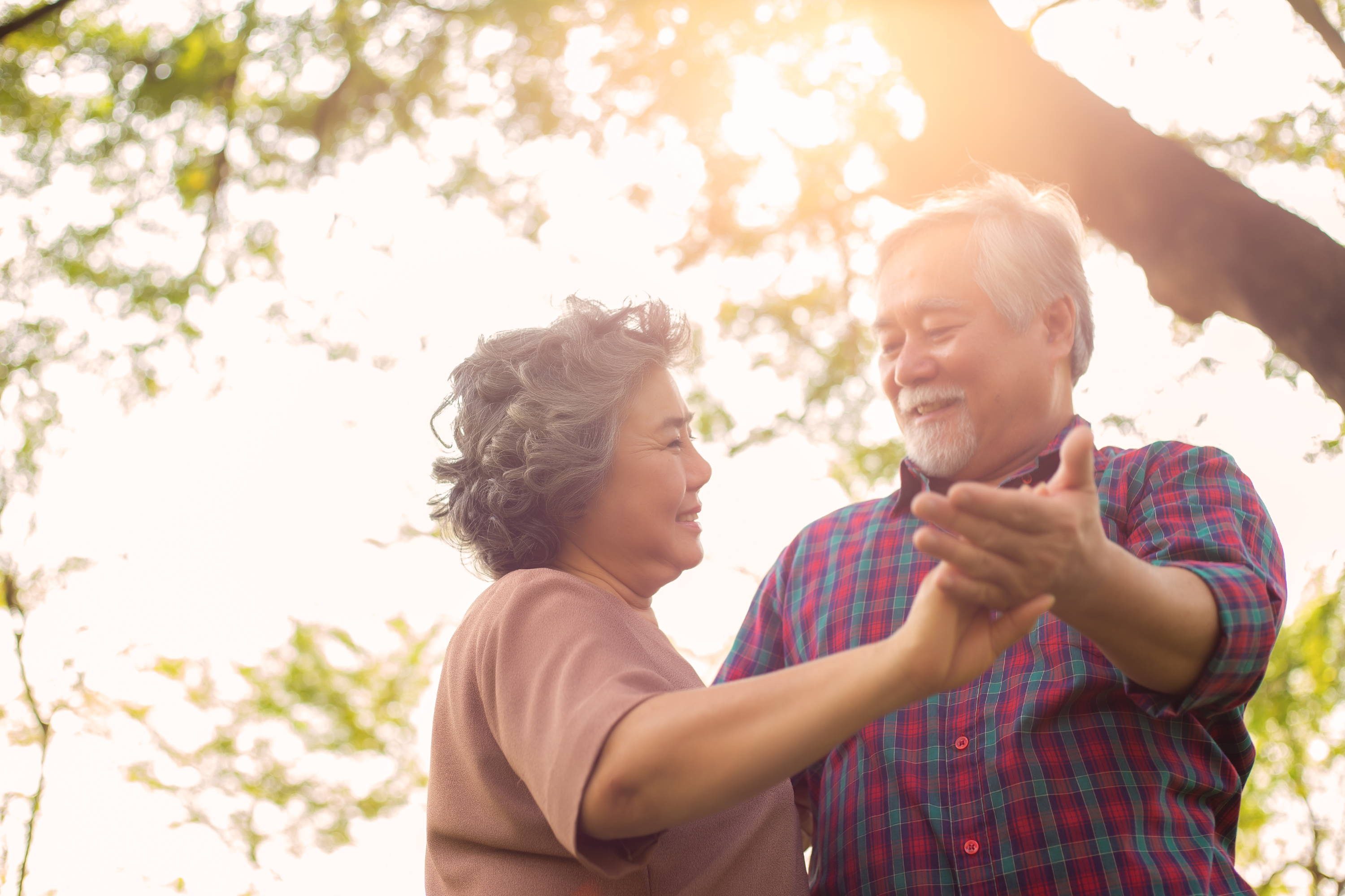 Elderly couple dancing. Exercise. Elderly