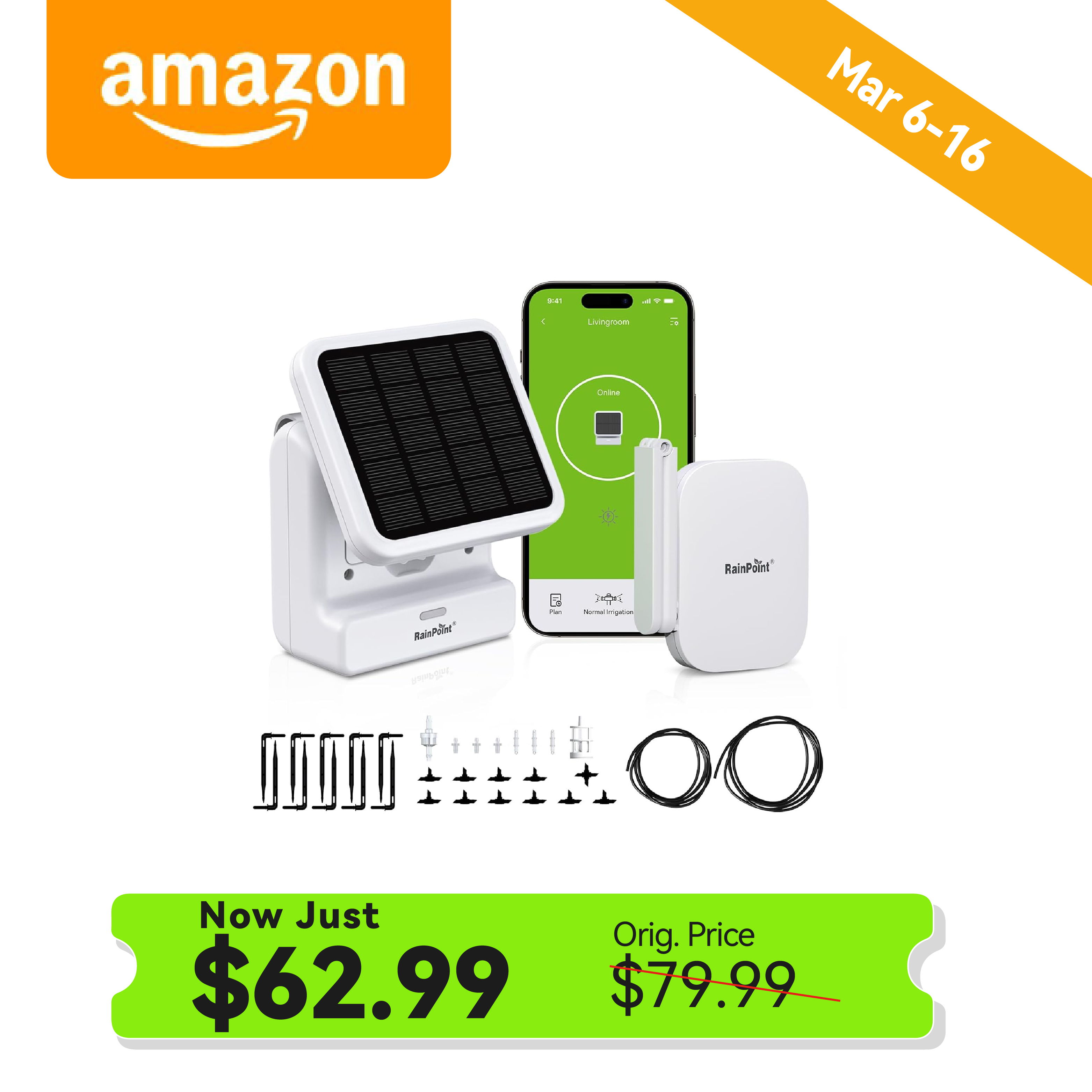 Solarbetriebenes Gerät mit Smartphone und Zubehör, im Angebot für $62.99.