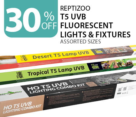 30% off ReptiZoo T5 UVB Fluorescent Lights & Fixtures