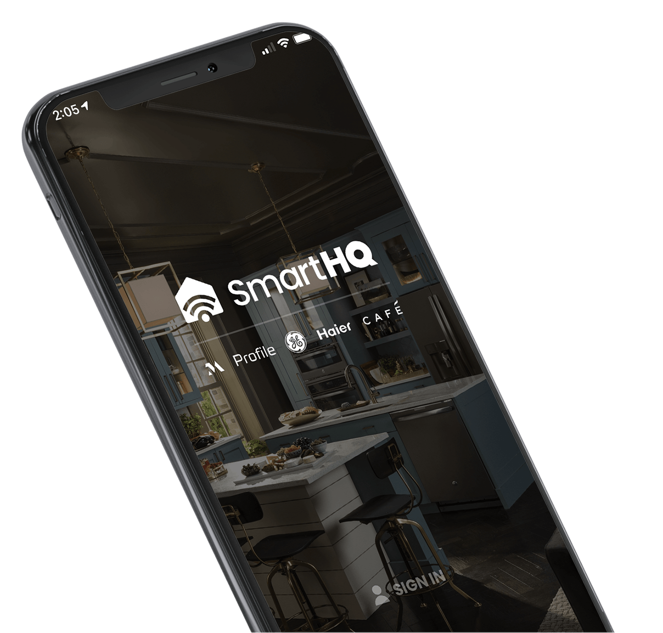 SmartHQ app screen on a smartphone.