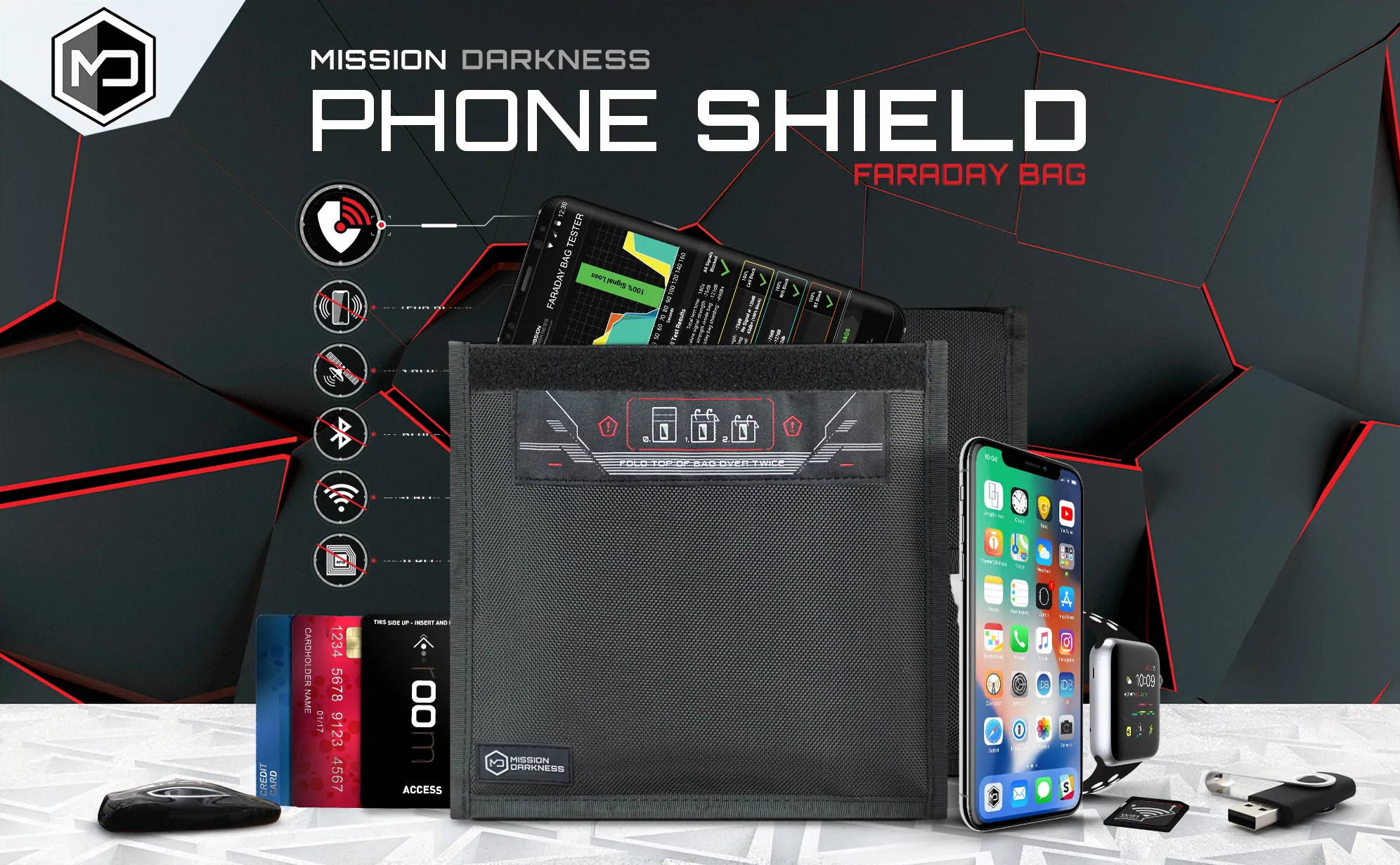 Mission Darkness™ Dry Shield Phone Sleeve - Weatherproof