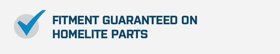 Fitment guaranteed on Homelite parts with a checkmark.
