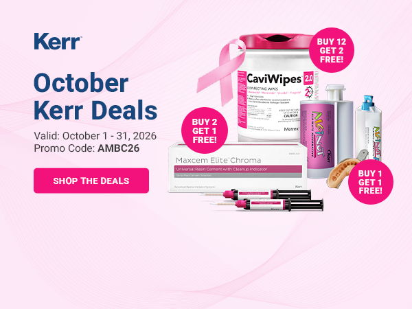 Promotional image for Kerr's October deals with products and offers.