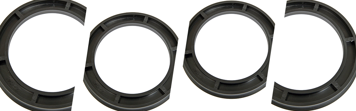 Photo collage of hubcentric rings for off-road vehicles.