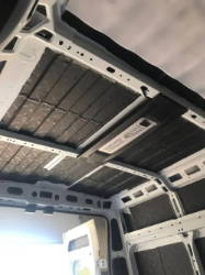 Van sound deadening on the roof